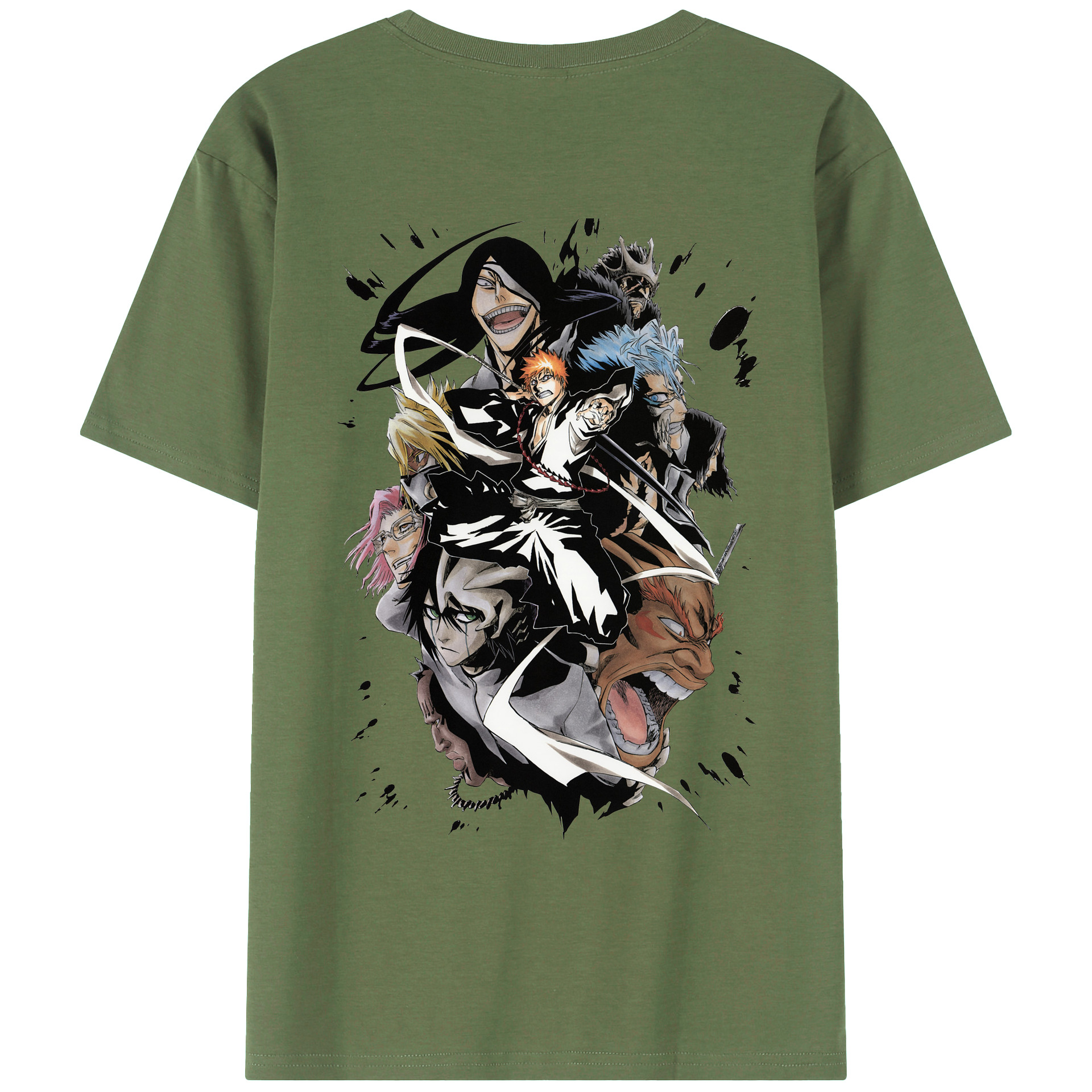 （画像用） ブリーチ 黒崎一護（くろさき いちご）BLEACH Kurosaki Ichigo 綿100％ メンズ半袖Tシャツ（バックプリント） 通気性